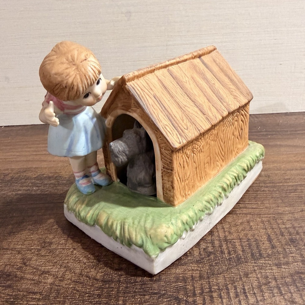 VTG 70s Schmid Animated Music Box Scottie Dog House "Little Dog Gone" Tested